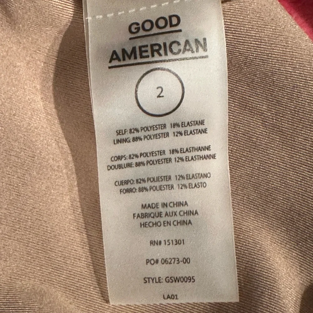 New Good American Women's Rib Bandeau Better Band Bikini Top in Latte
